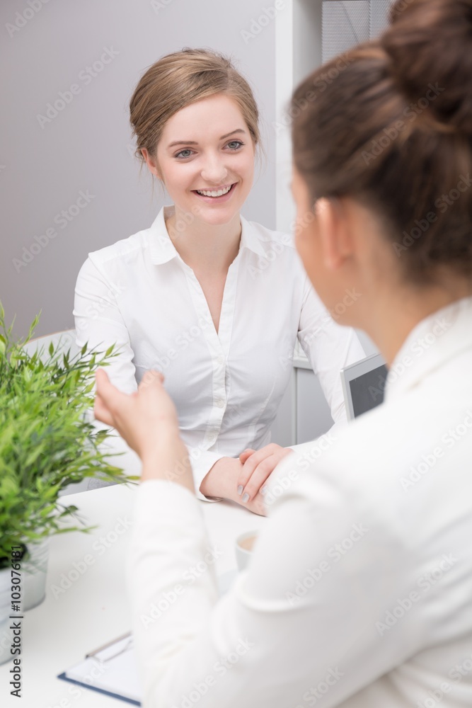 Woman getting promotion Woman getting promotion