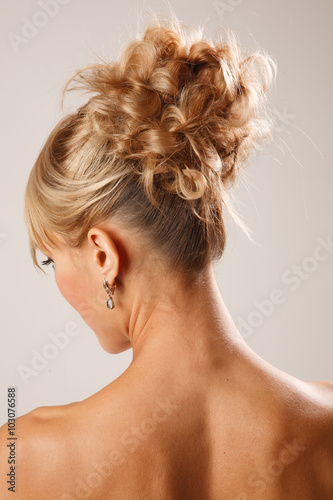 Back view of bridal hairstyle