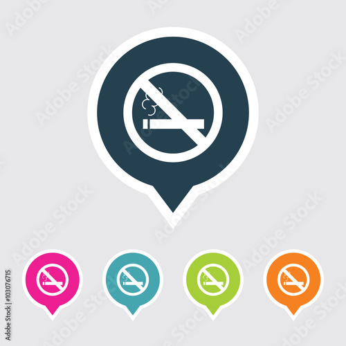 Free Download Very Useful Editable No Smoking Icon on Different Colored Pointer Shape. Eps-10. - GFXLoad