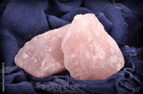 Natural Rose Quartz crystal photo