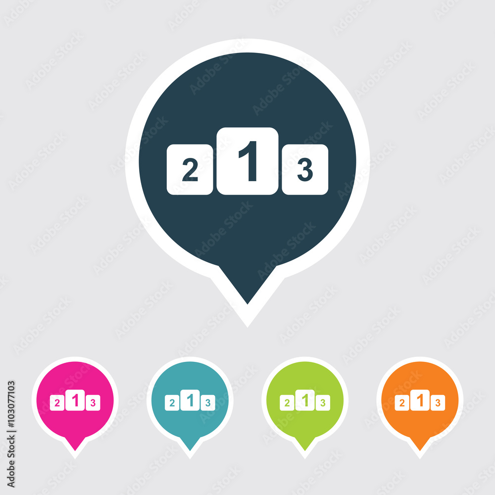 Very Useful Editable Winners Podium Icon on Different Colored Pointer Shape. Eps-10. Very Useful Editable Winners Podium Icon on Different Colored Pointer Shape. Eps-10.