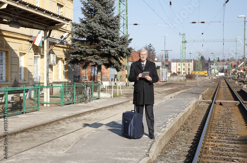 Senior businessman at the station © sepy