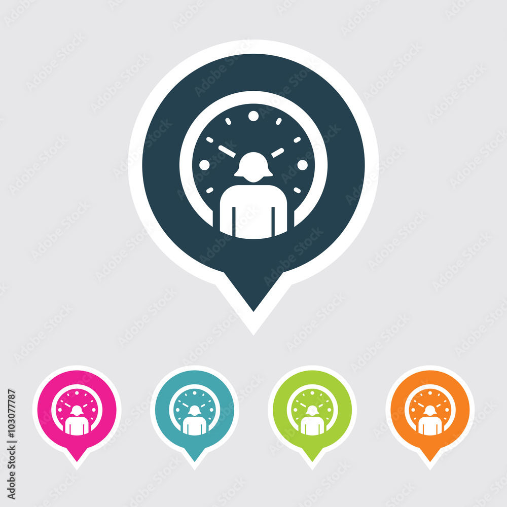 Very Useful Editable Clock & User Icon on Different Colored Pointer Shape. Eps-10. Very Useful Editable Clock & User Icon on Different Colored Pointer Shape. Eps-10.