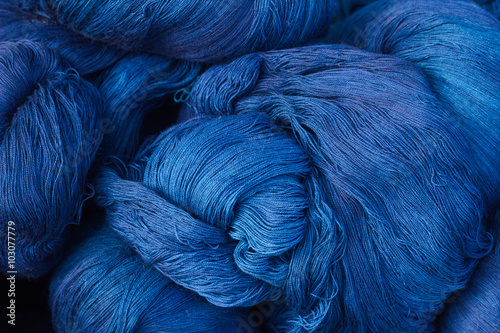 Thread of deep blue