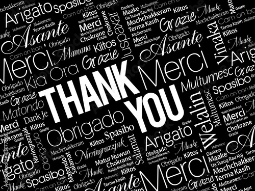 Thank You Word Cloud concept background in many languages