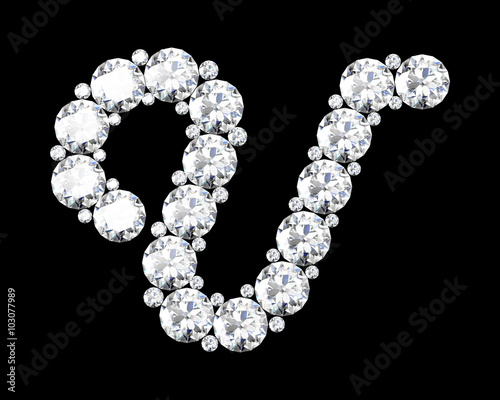 A stunning beautiful "U" set in diamonds. V. 9