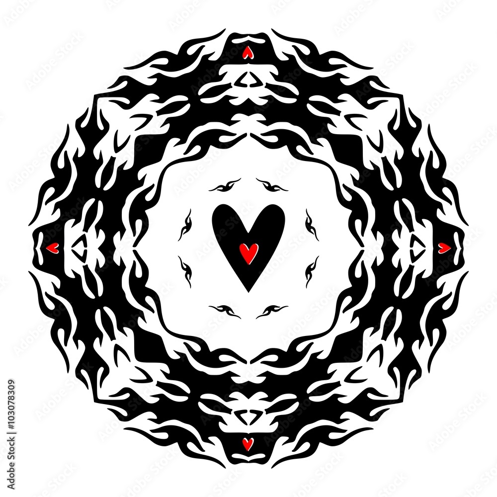 Fototapeta premium Template for tattoo and design in the form of the circle