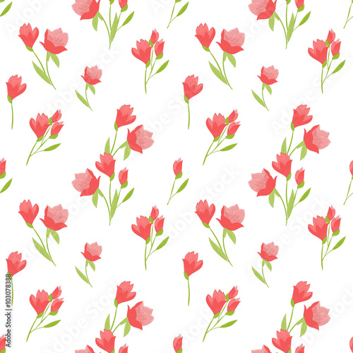 Seamless pattern with tulips