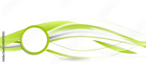 Welle Wellen Band Banner Etikett Schild Kreis Grün Hintergrund