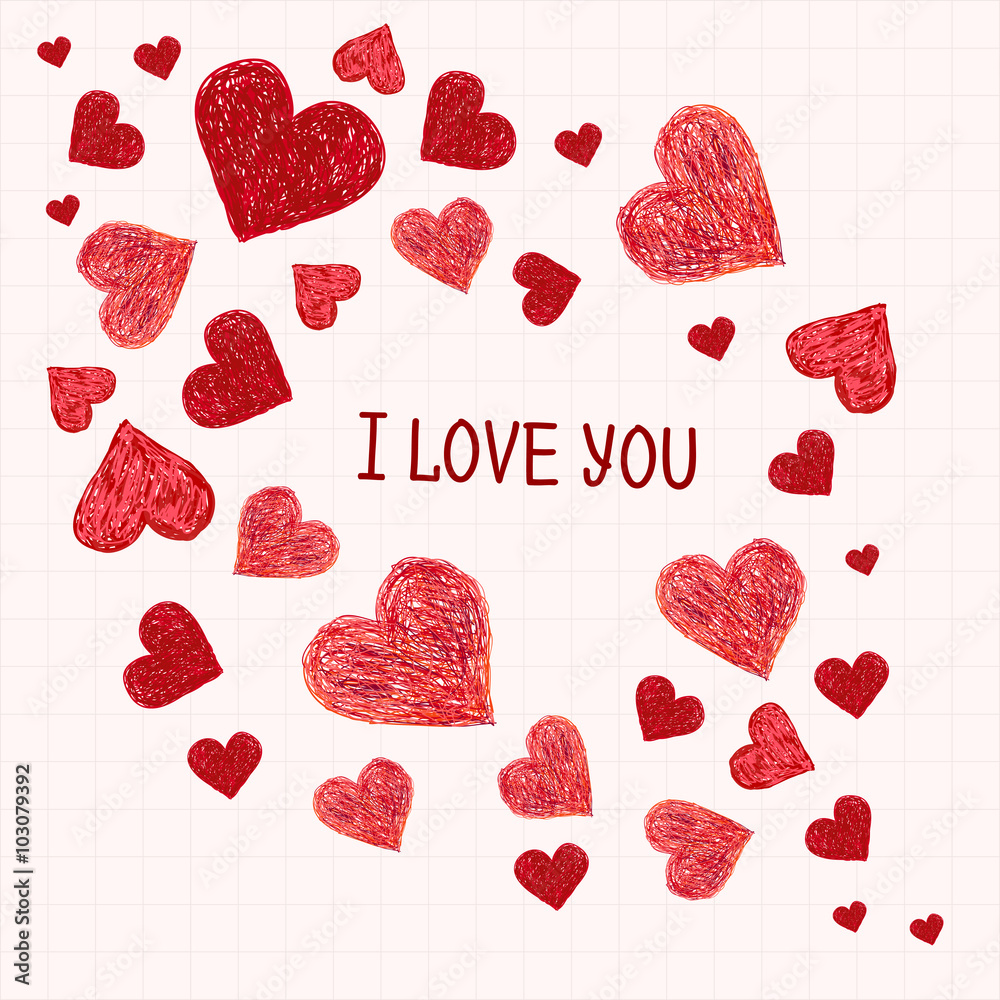 Frame made of hearts Frame made of hearts