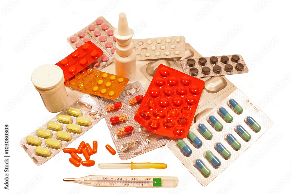 Medicines on a white background Medicines on a white background