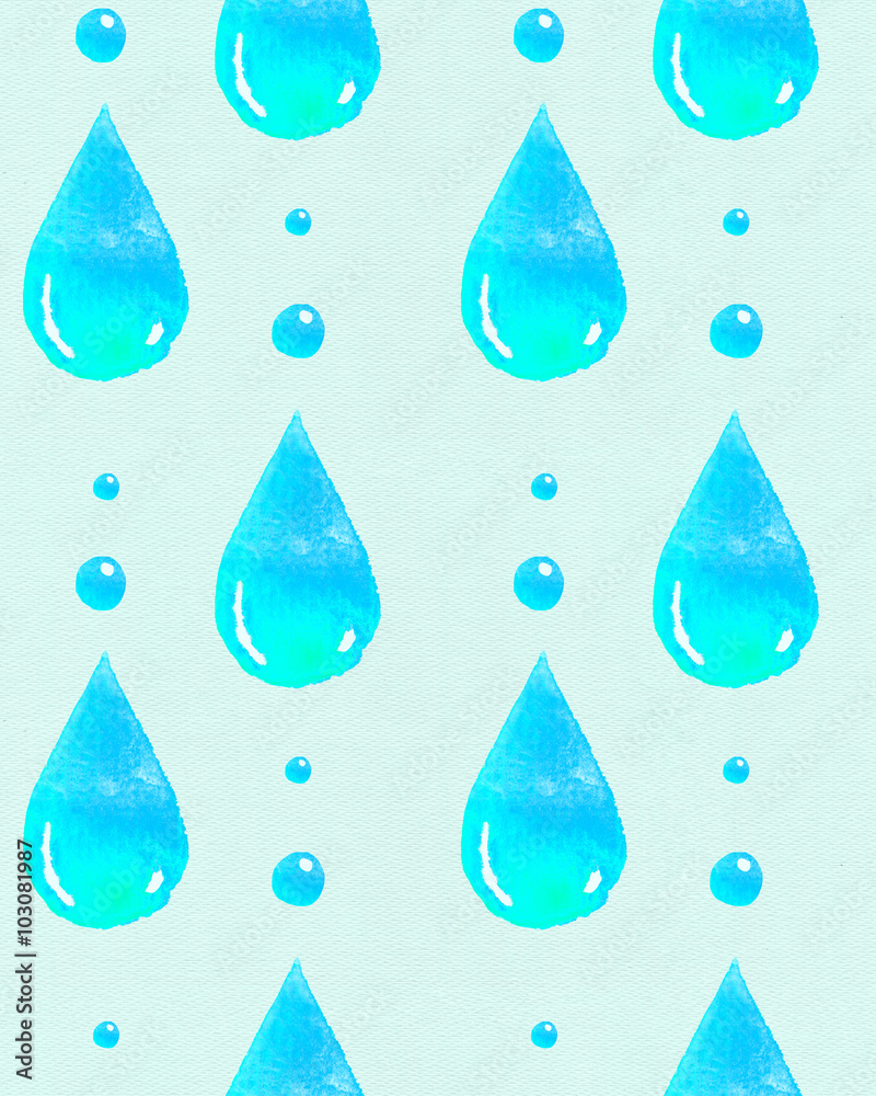 Watercolor pattern with a blue drop of water. Watercolor pattern with a blue drop of water.