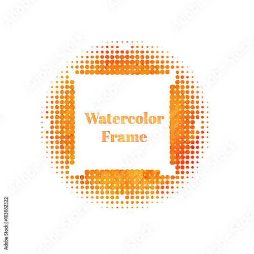 An abstract orange watercolor halftone background. For card, bro