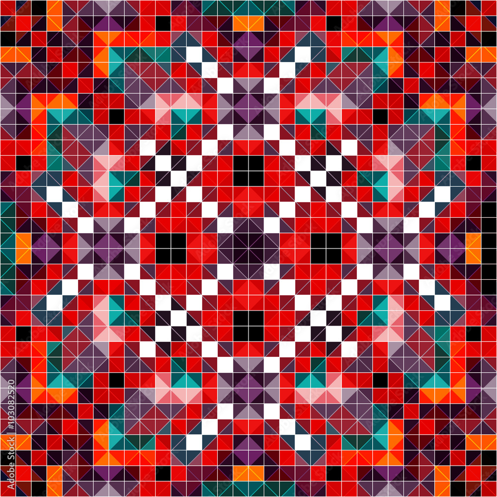 Fototapeta premium colored pixel pattern in retro style vector illustration