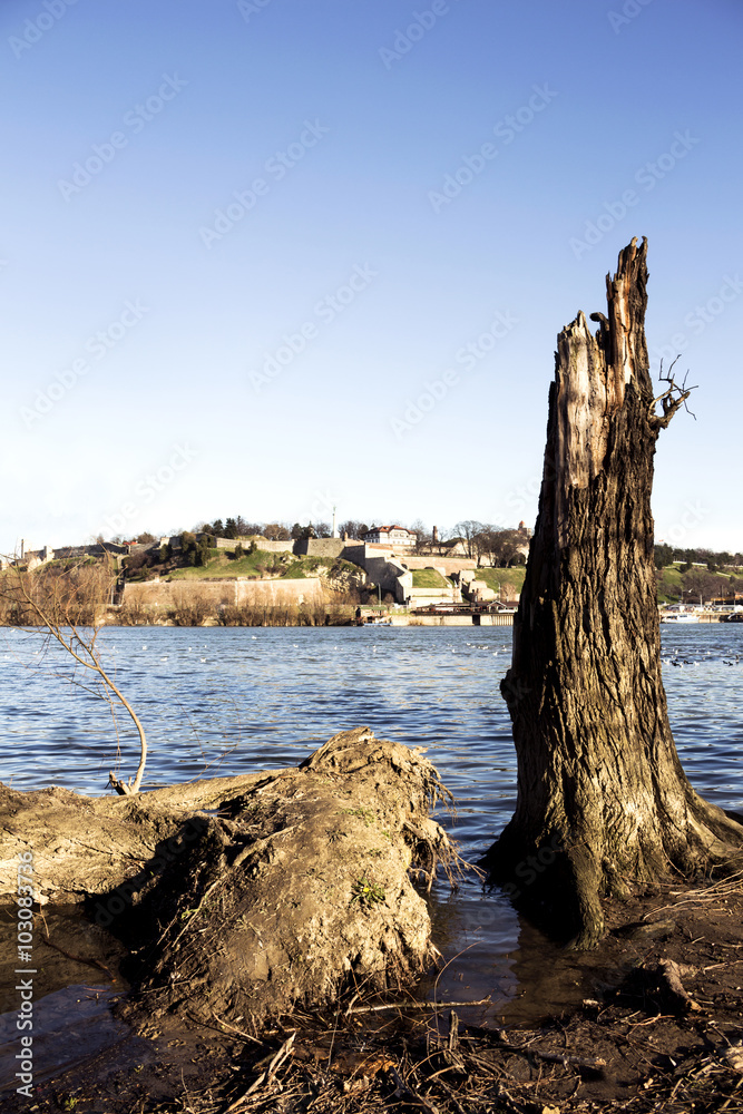 Belgrade Kalemegdan Fortress and river Sava