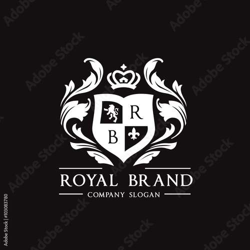 Luxury royal crest logo template design for hotel and fashion brand identity.