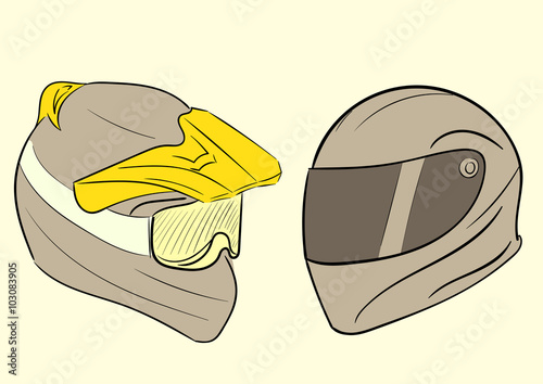Different motorcycle helmets