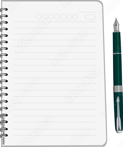 notebook with pen