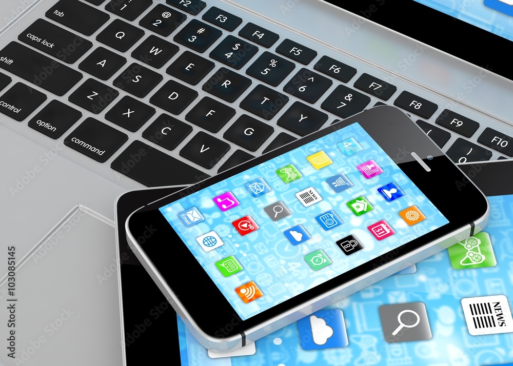 Laptop, phone and tablet pc. Laptop, phone and tablet pc.