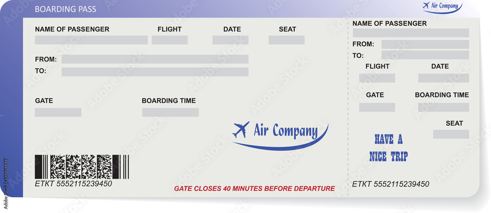 Vector illustration of pattern of boarding pass Stock Vector | Adobe Stock