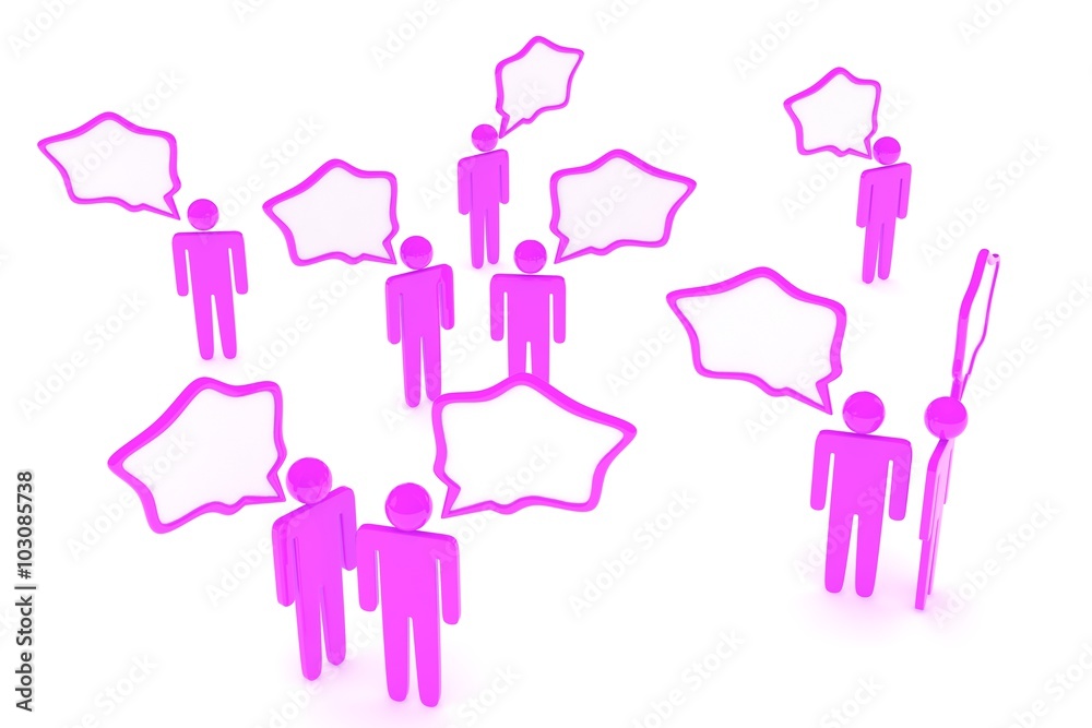 people with talk bubbles isolated over a white background people with talk bubbles isolated over a white background