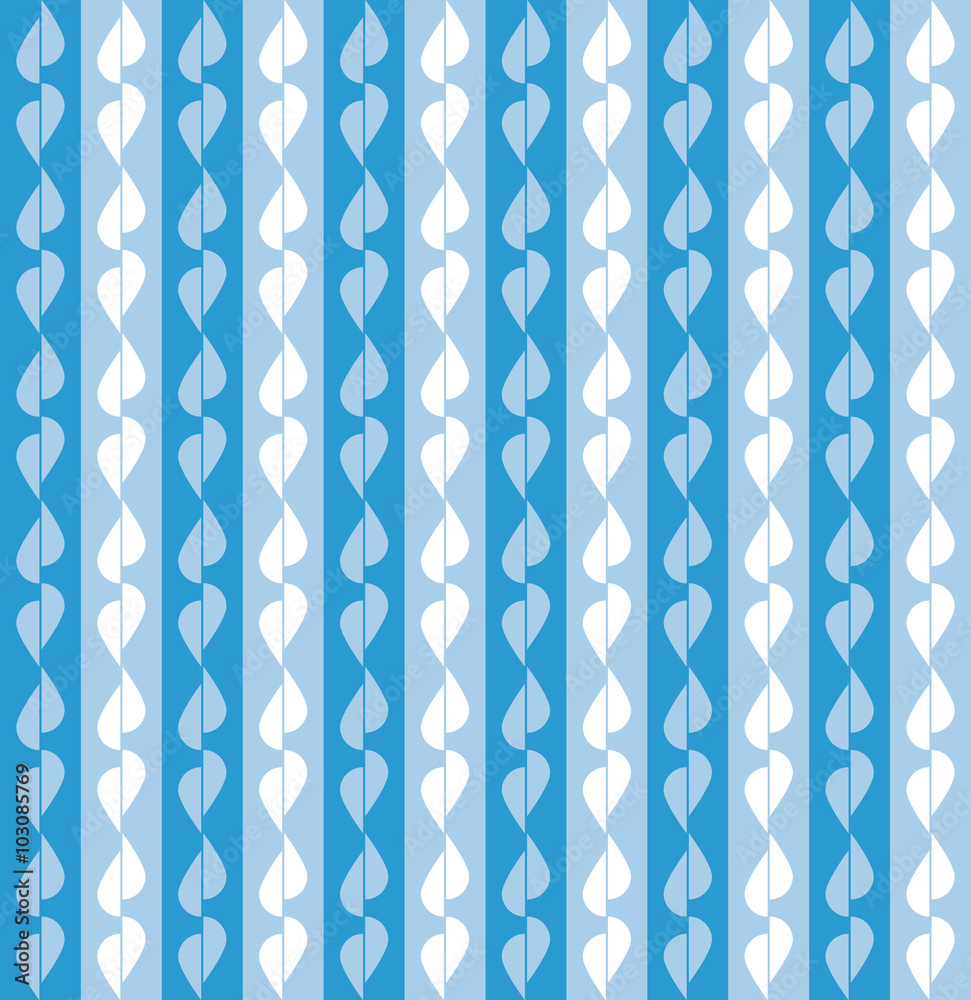 Fun pattern with blue and white leaves on blue background Fun pattern with blue and white leaves on blue background