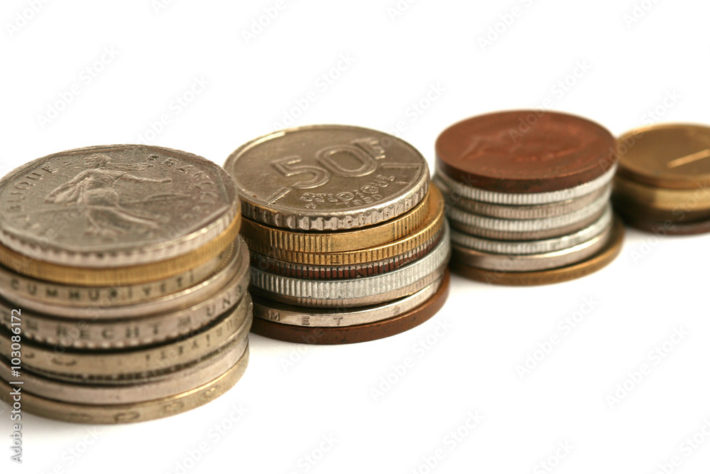 Old coins of different currency from Europe Old coins of different currency from Europe