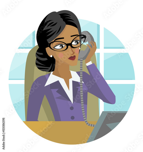 secretary executive business woman in her desktop
