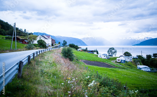 Road in s village, Norway photo