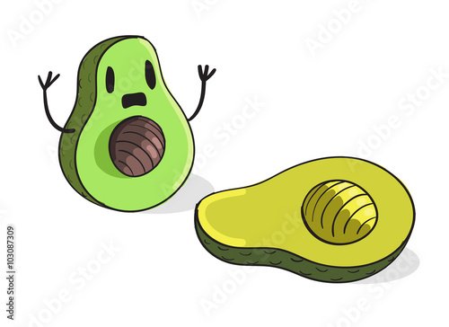 Shocked Avocado vector illustration