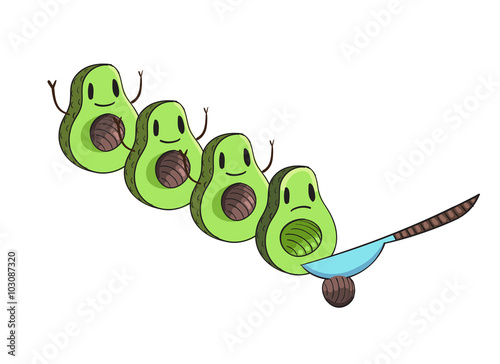 Shocked Avocado vector illustration