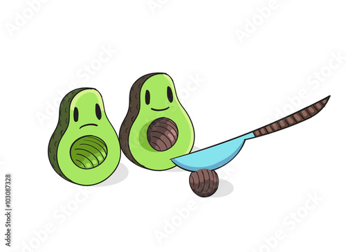 Shocked Avocado vector illustration