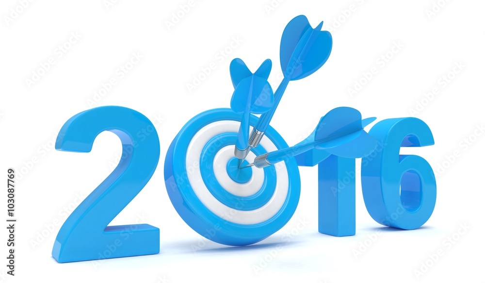 2016 target 3d render illustration 2016 target 3d render illustration