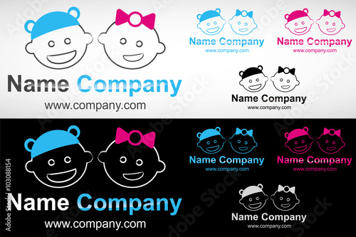 Logo Bebe Garcon Fille Stock Vector Adobe Stock