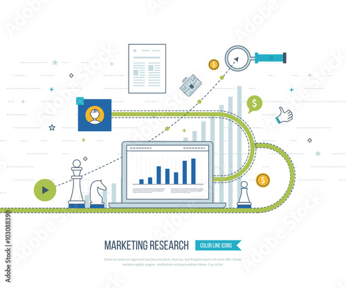 Market strategy analysis, online marketing research, business analytics and planning