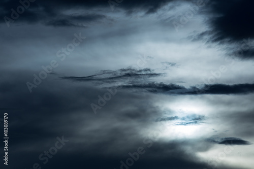 black cloud in darkness sky  night sky of halloween background
