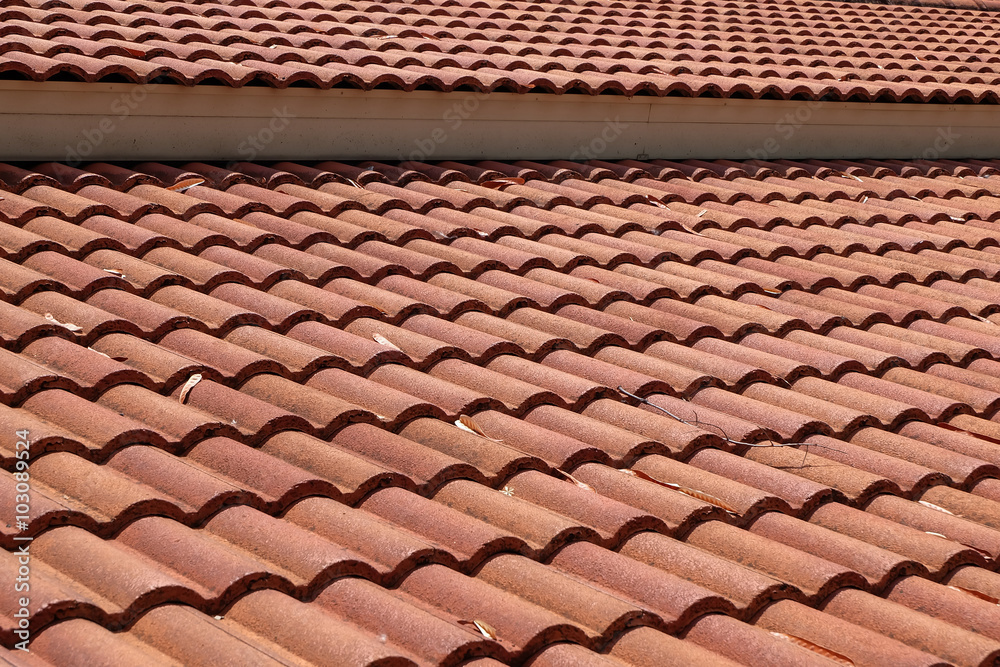 brown tile roof weathered on building residential brown tile roof weathered on building residential