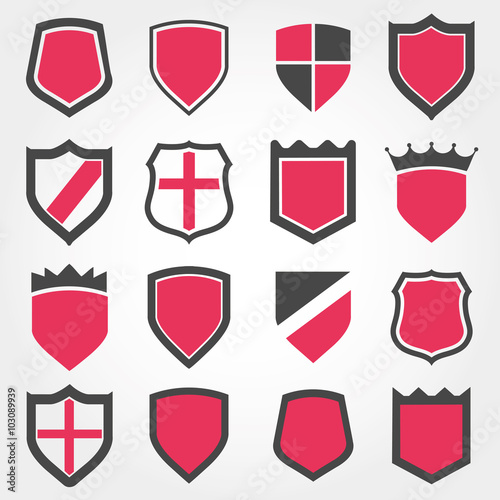 shield vector set icon

