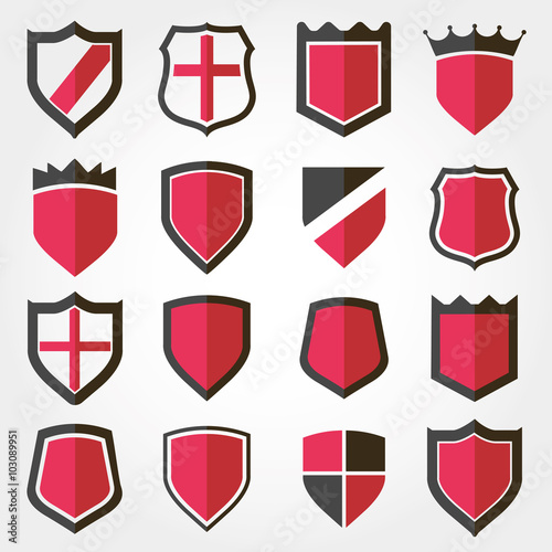 shield vector set icon
