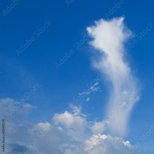 cloud shape on clear blue sky background