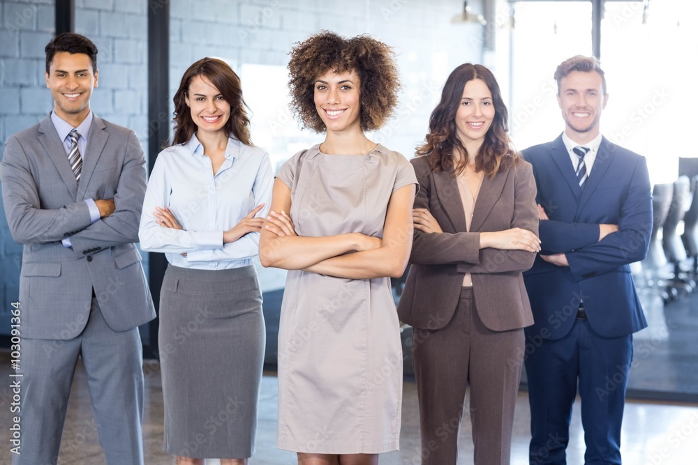 Obraz premium Portrait of confident business team in office