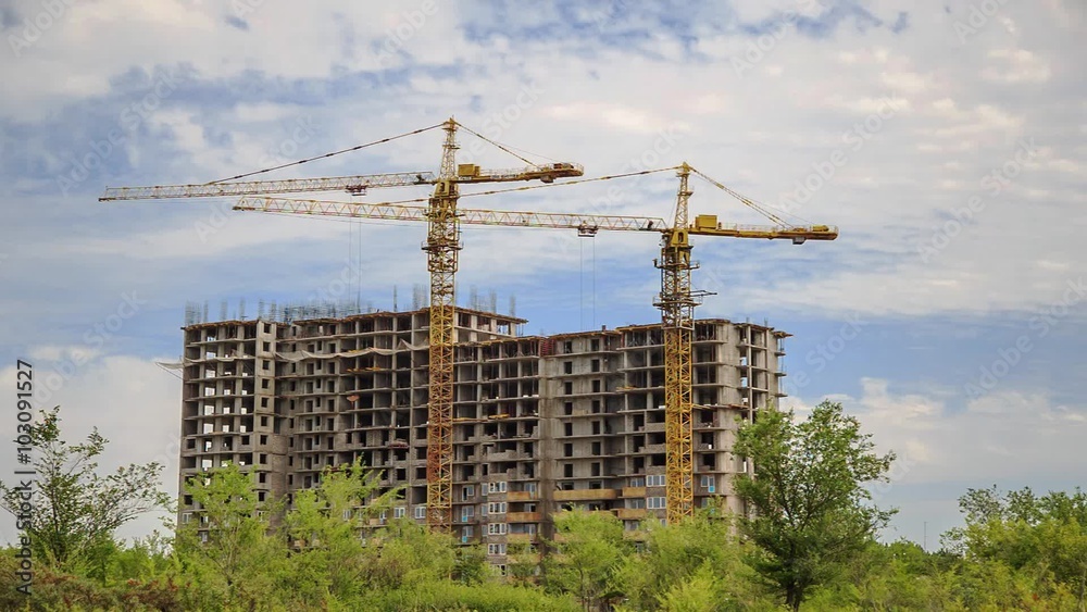 construction crane timelapse. construction crane timelapse.