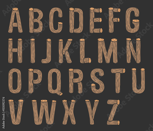 Painted wood font