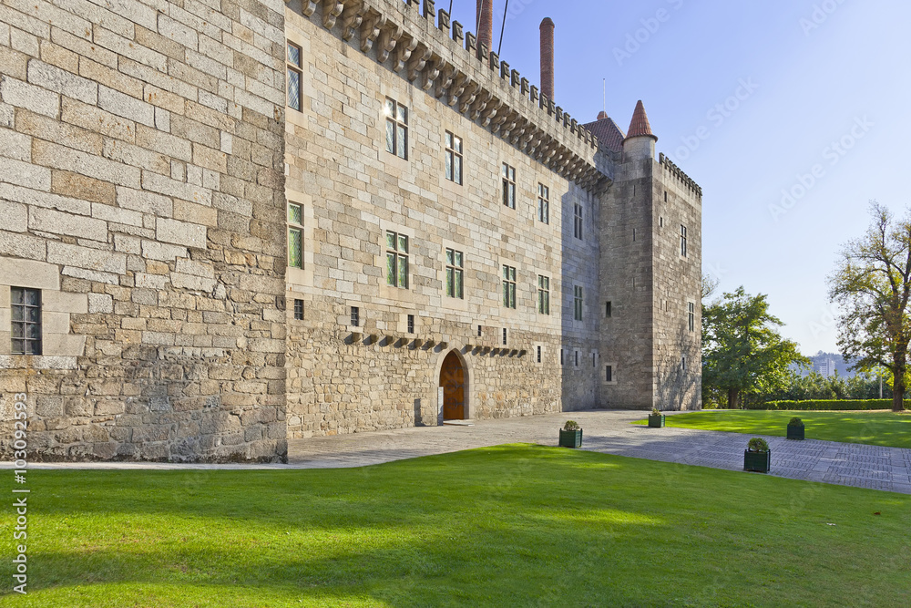 Palace of the Duques of Braganza, a medieval palace and museum in Guimaraes, Portugal. Unesco World Heritage Site.