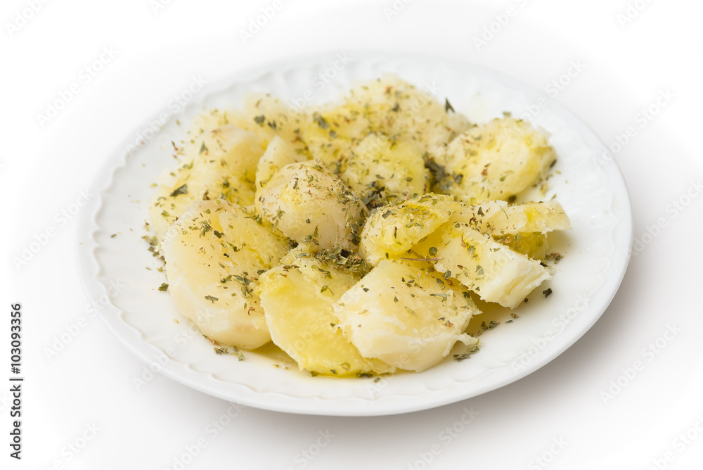 Patate bollite con olio extravergine di oliva e origano Patate bollite con olio extravergine di oliva e origano