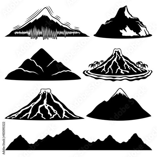 Mountain icons.