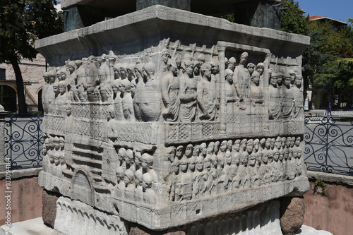 Base of the Obelisk of Theodosius in Istanbul, Turkey