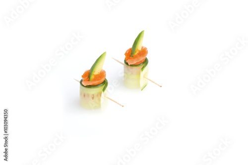 sushi, auf weißem Hintergrund, Foodfotografie