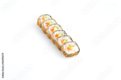 sushi, auf weißem Hintergrund, Foodfotografie