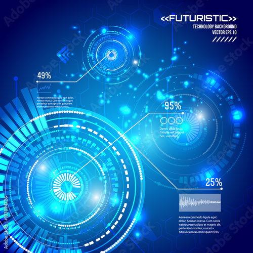 Futuristic interface infographics, HUD,  vector background